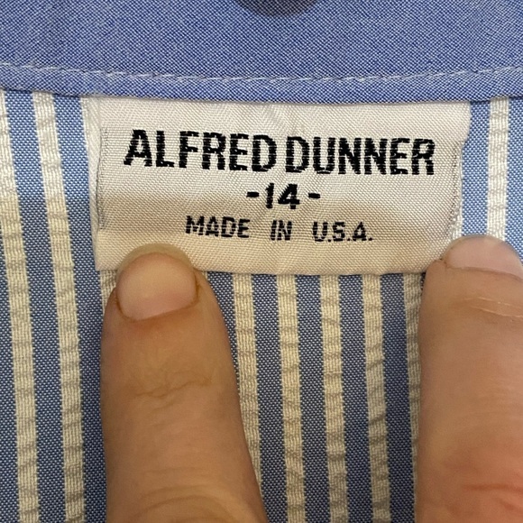 Vintage Alfred Dunner Jacket Zipper Blue Stripes Sz 14 - Picture 2 of 8